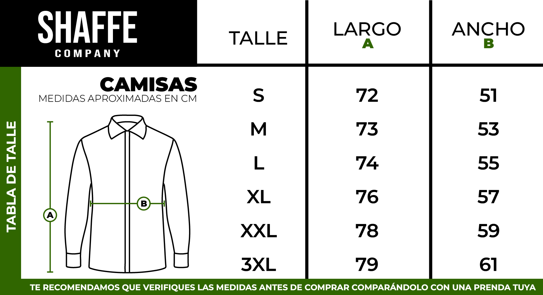 tabla de talles